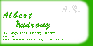 albert mudrony business card